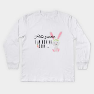 Hello grandma-baby coming soon Kids Long Sleeve T-Shirt